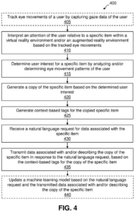 Patent drawing: IBM Patents a Way for AR Headsets to Share Objects Based on Where You Look