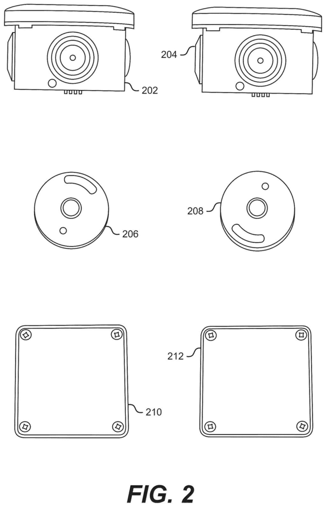 Physical objects shown in various rotational positions and orientations. Drawing from patent filing US 2026/0237177 A1.