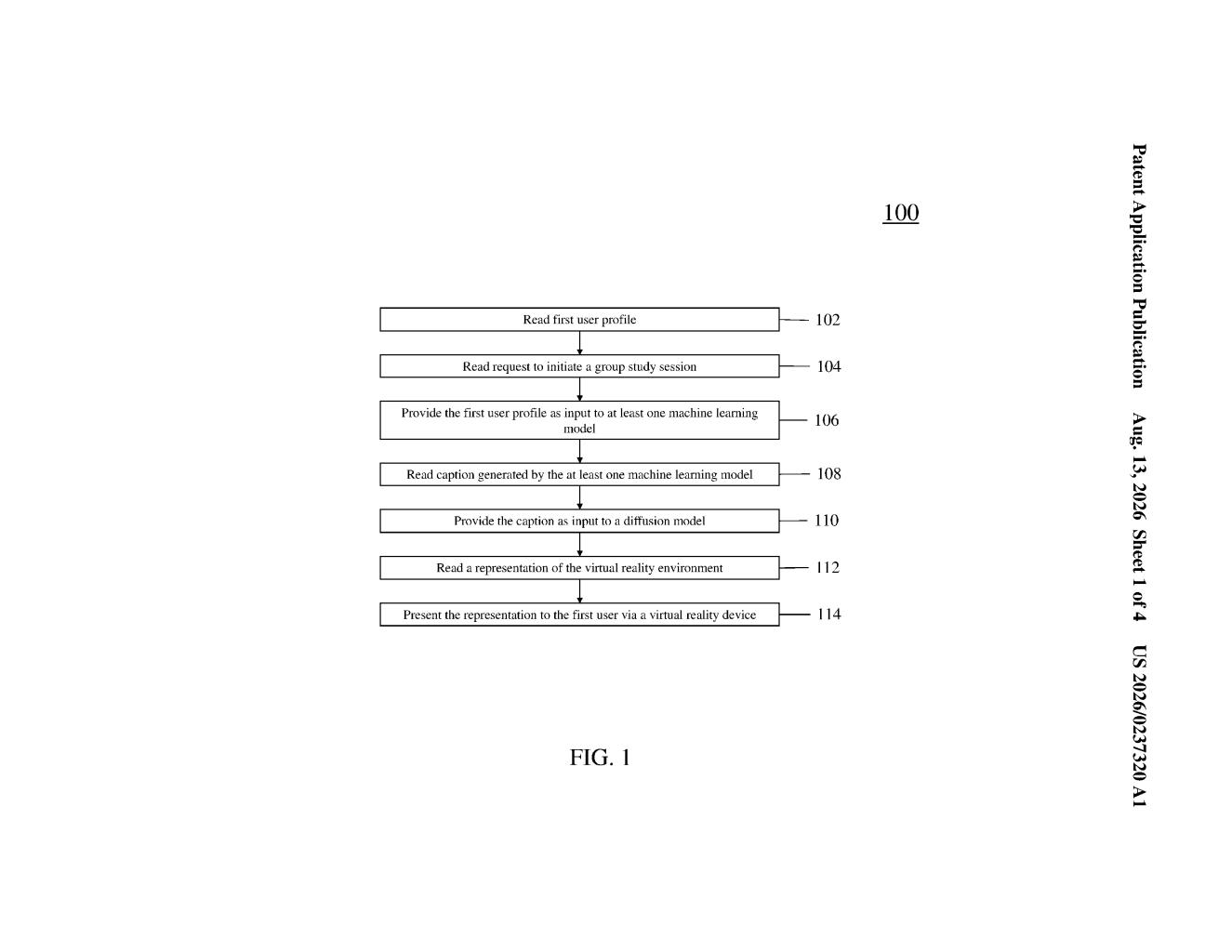 IBM Patent: AI-Generated Study Companions in VR — figure from US 2026/0237320 A1