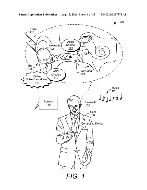 Patent drawing: Google Patents a Two-Track Noise-Cancellation Chip That Saves Battery