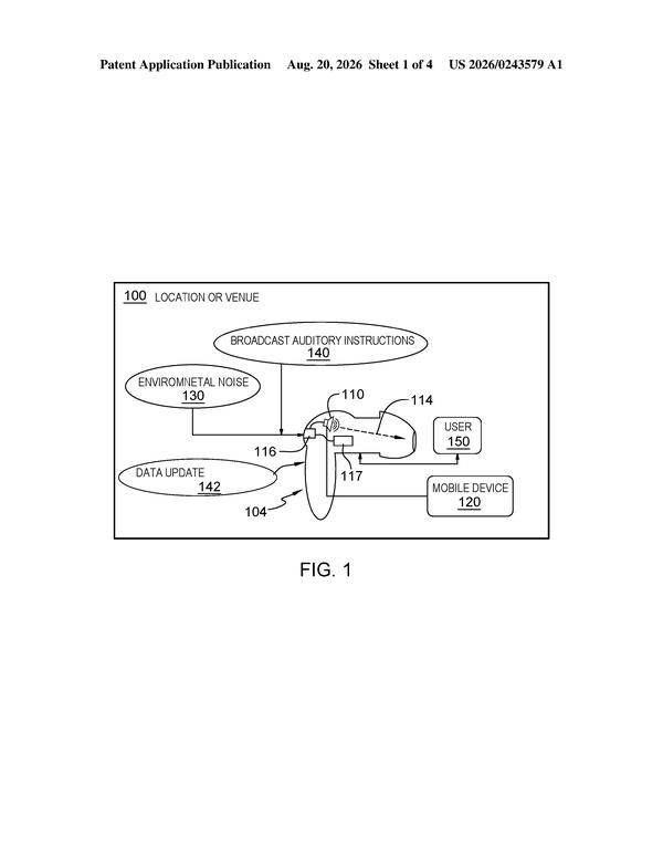 Patent drawing: IBM Patents AI Headphones That Reprocess Garbled Navigation Announcements