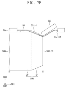 Patent drawing: Samsung Patents a Shaped Ink-Spreading Blade for Cleaner Display Edges