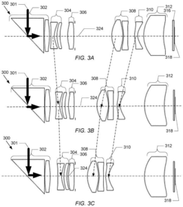 Patent drawing: Apple Patents a True Optical Zoom Lens That Fits Inside a Thin Phone