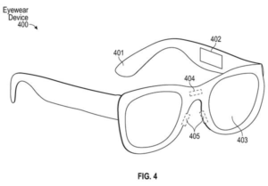 Patent drawing: Meta Patent Uses Skin Contact to Enable Data Transfer in Smart Eyewear