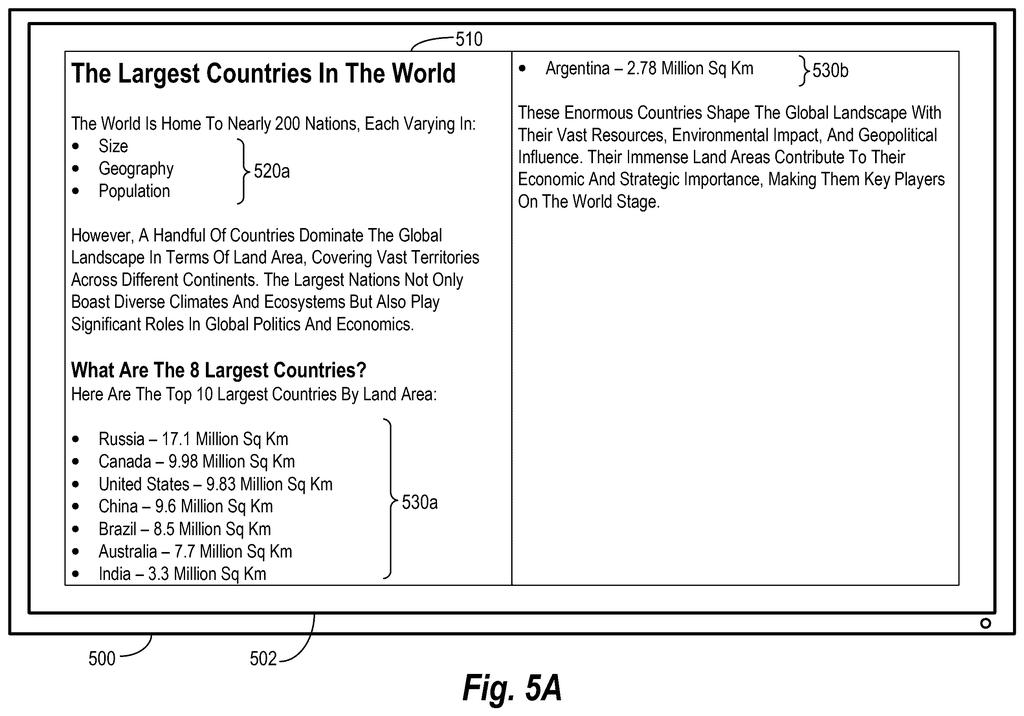 Digital document displayed on a screen with orphaned list items split across columns. Drawing from patent filing US 2026/0244841 A1.