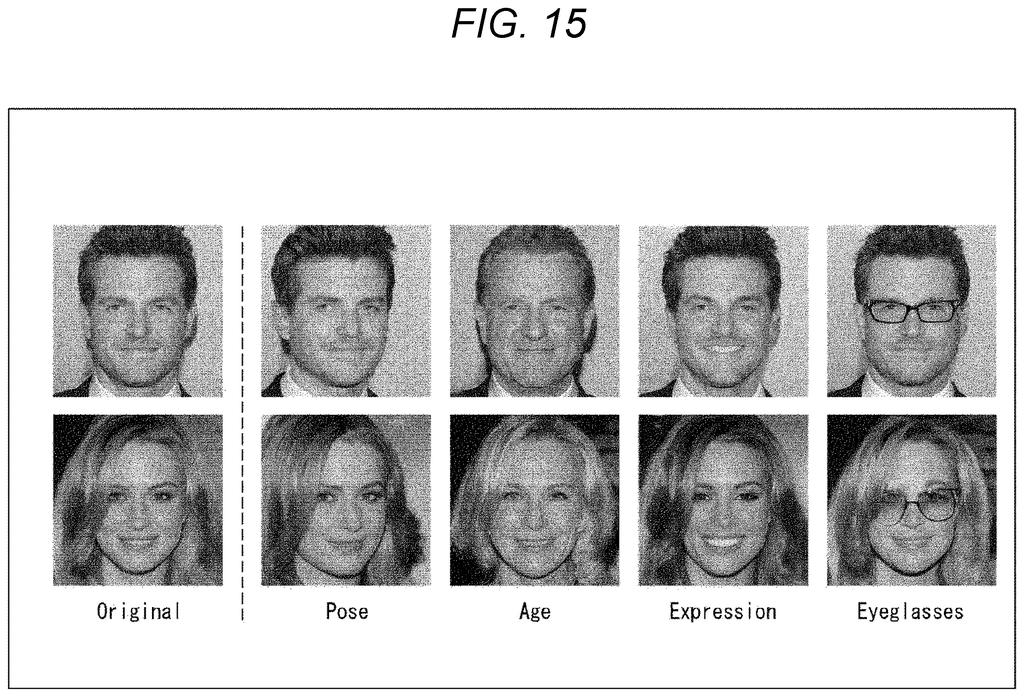 Modified face images displaying distinct changes in pose, age, facial expression, and added eyeglasses. Drawing from patent filing US 2026/0244920 A1.