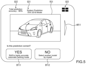 Patent drawing: Sony Patents Tech That Previews Your Parking Spot Using Nearby Cars' 3D Shape