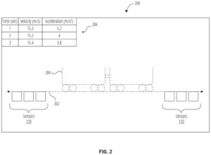 Patent drawing: Disney Patents a System That Tracks Ride Vehicles Between Sensor Points
