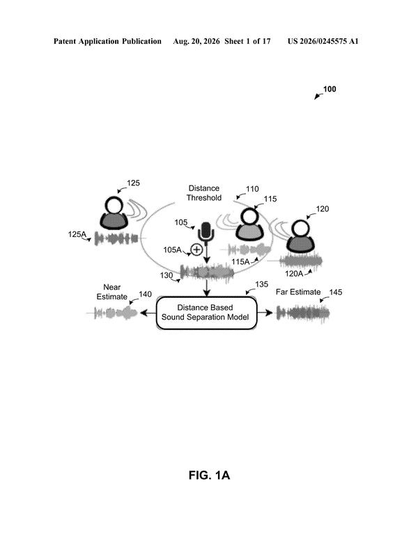 Patent drawing: Google Patents an AI That Separates Nearby Voices From Background Noise by Distance