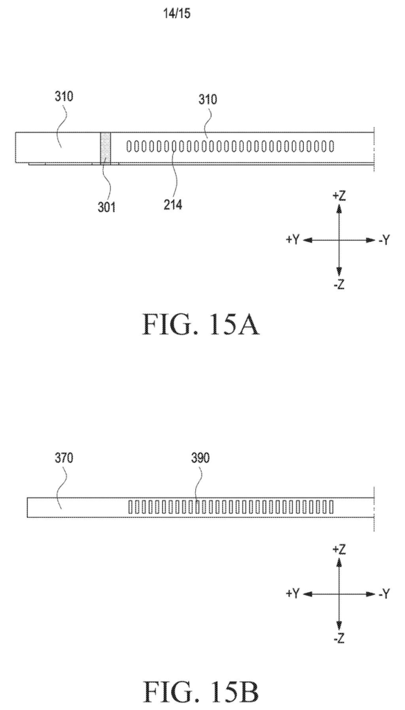 Internal view of laptop showing the cooling fan and antenna components. Drawing from patent filing US 2026/0246137 A1.