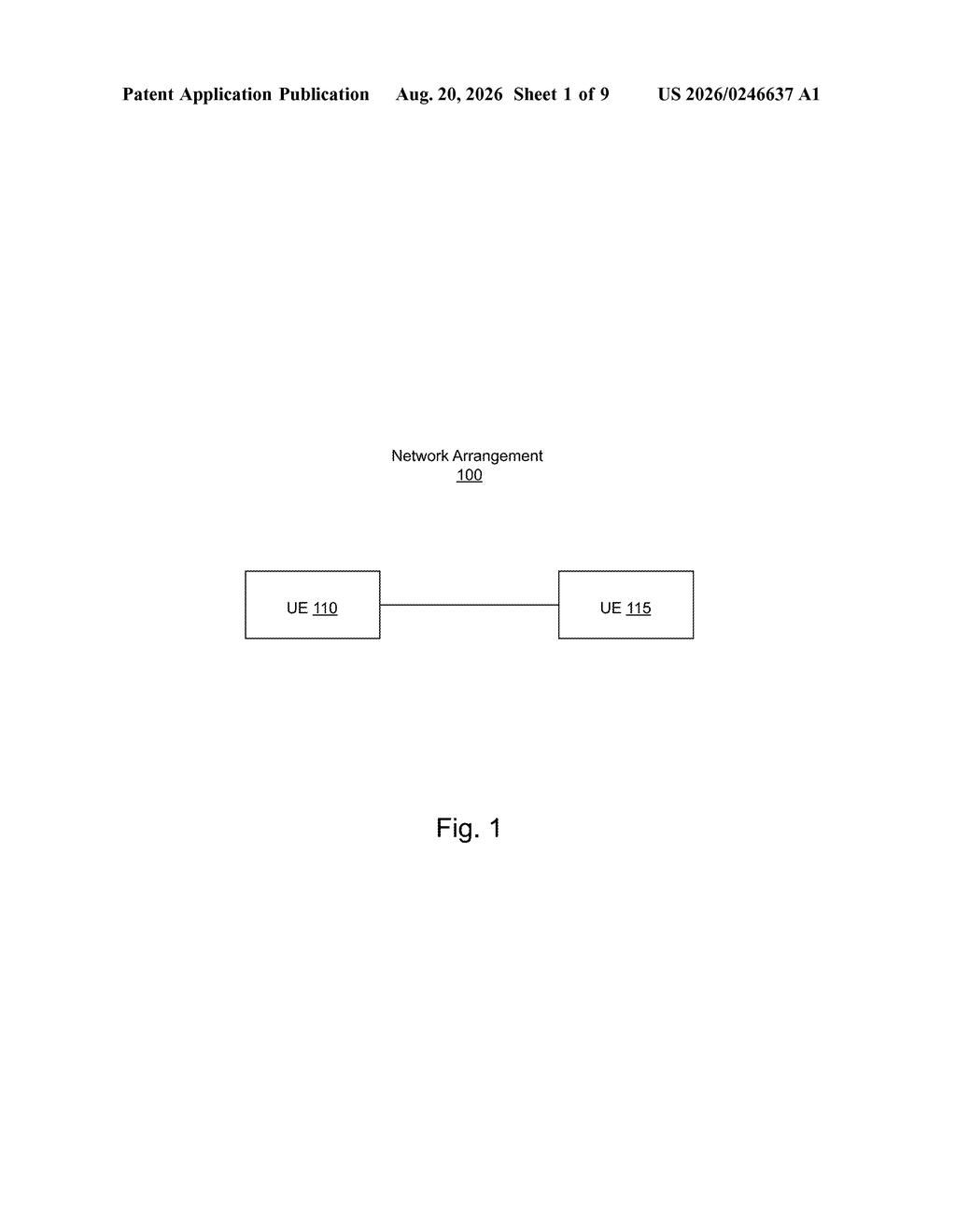 Network arrangement connecting two devices for transferring digital phone plans. Drawing from patent filing US 2026/0246637 A1.