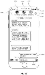 Patent drawing: Apple Patents a System That Suggests Photos to Share Mid-Conversation