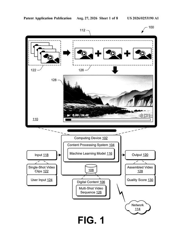 Patent drawing: Adobe Patents an AI That Scores How Well a Video Edit Flows
