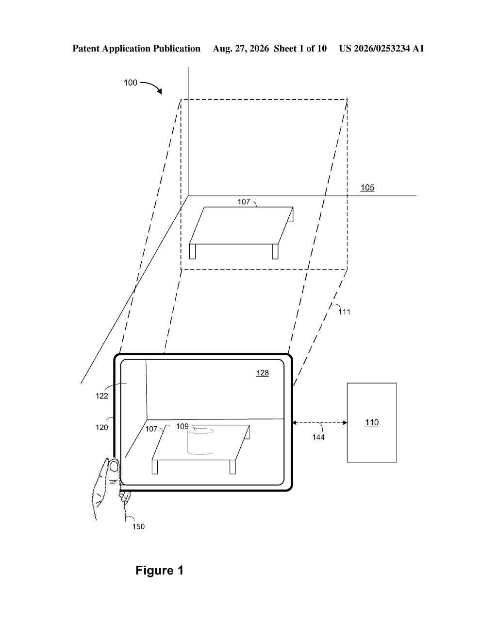 Apple Patent: Context-Based Camera Mode Switching for Object Tracking — figure from US 2026/0253234 A1
