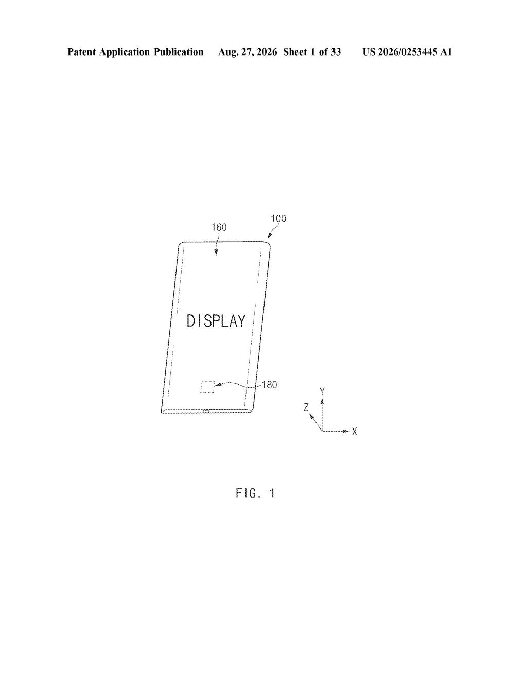 Samsung Patent: Fingerprint Sensor Under Display With Color Shift — figure from US 2026/0253445 A1