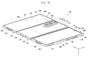 Patent drawing: Samsung Patents a Camera Placement System for Phones That Fold Twice