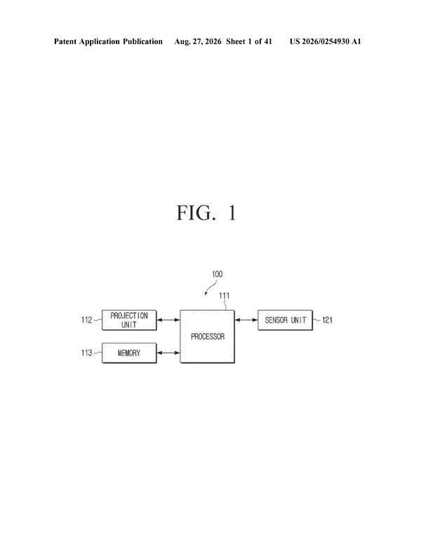 Patent drawing: Samsung Patents a Projector That Automatically Frames Its Own Picture