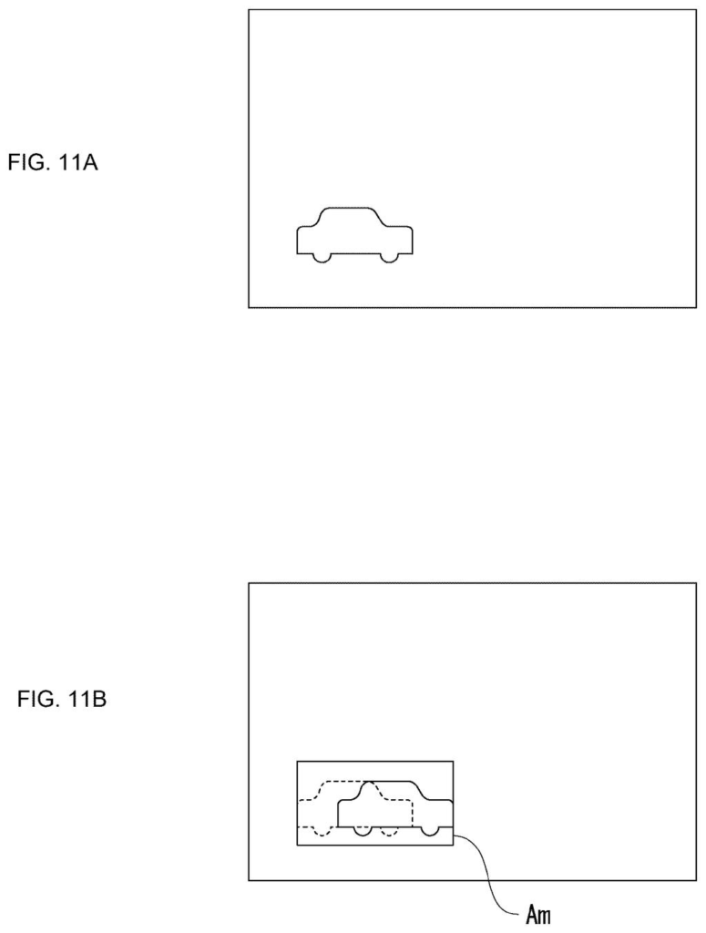 Spectral camera system detecting a moving vehicle to focus processing on a specific region of interest. Drawing from patent filing US 2026/0255071 A1.