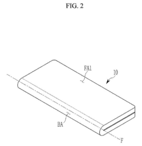 Patent drawing: Samsung Patents a Flexible Screen Support That Prevents Cracking Along the Fold