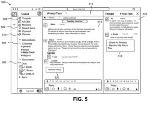 Patent drawing: Salesforce Patents a Way to Share AI Prompts Across Team Channels