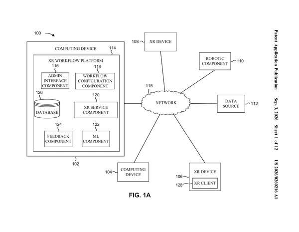Patent drawing: IBM Patent: Collaborative XR Environments That Automatically Adapt to Real Team Workflows