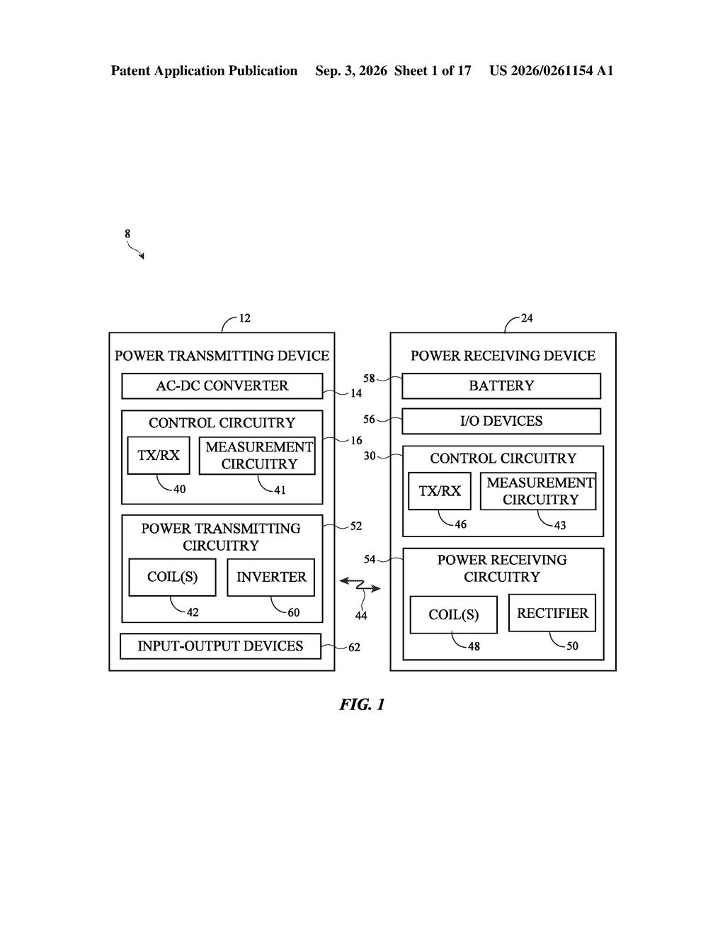 Apple Patent: Wireless Charging Frequency Negotiation Explained — figure from US 2026/0261154 A1