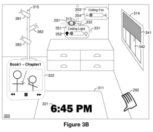 Patent drawing: Apple Patents a Way for AR Glasses to Show Device Status Just by Looking