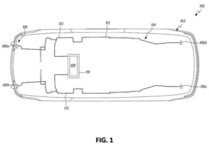 Tesla patent drawing: Tesla Patents a High-Power Emergency Alert System for Self-Driving Cars