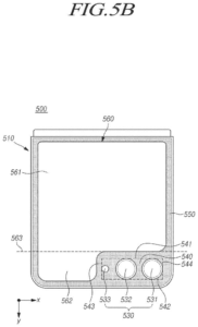 Patent drawing: Samsung Patents a Cover Screen That Shows Two Separate Windows on Foldable Phones