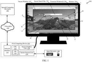 Microsoft patent drawing: Microsoft Patents a Way to Hide Your Mouse Clicks from Your Own Computer