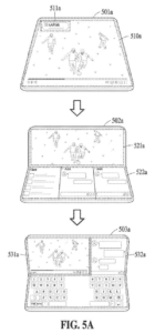 Patent drawing: Samsung Patents a Foldable Phone That Switches Apps Based on How Far You Open It
