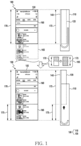 Patent drawing: Samsung Patents a Slidable Phone That Adjusts Its Screen Speed as You Pull It Open