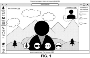 Patent drawing: Microsoft Patents Video Call Backgrounds That Shift Like Real Rooms