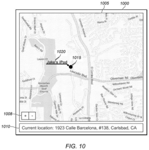 Patent drawing: Apple's New Patent Covers a Dashboard for Tracking and Commanding Lost iPhones Remotely