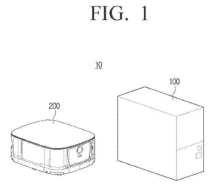 Patent drawing: Samsung Patents a Robot Charging Dock That Extends Its Own Contacts on Impact