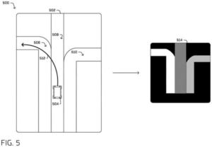 Patent drawing: Zoox Patents a Color-Coded Lane Map System for Its Self-Driving Cars