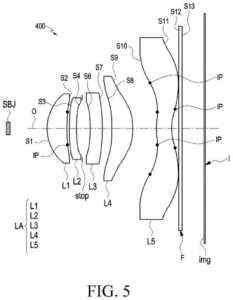 Patent drawing: Samsung Patents a Five-Lens Camera Stack With Tightly Controlled Spacing