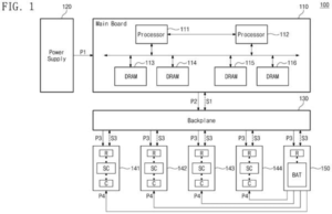 Patent drawing: Samsung Patents a Shared Battery System That Protects Storage Drives During Sudden Power Loss