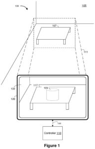 Patent drawing: Apple Patents a Two-Device System That Sharpens Only What Your Eyes Are Looking At