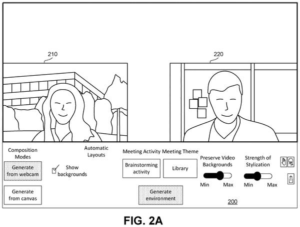 Patent drawing: Microsoft Patents AI-Generated Live Environments for Video Calls