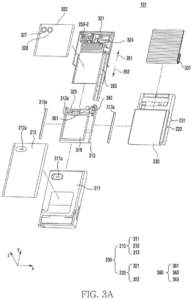 Patent drawing: Samsung Patents a Single Motor That Both Slides Open a Phone Screen and Vibrates It