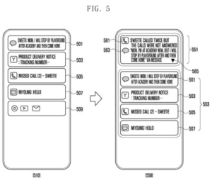 Patent drawing: Samsung Patents a Way to Collapse Your Phone's Alert Pile Into One AI Summary