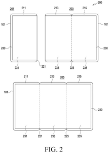 Patent drawing: Samsung Patents a Tri-Fold Phone That Changes Its Screen Layout Based on Nearby Devices