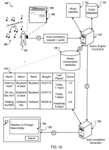 Patent drawing: Google Patents a Search Tool That Listens to Background Audio Before You Type