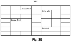 Patent drawing: Google Patents Automatic Table-Cell Splitting for Its Online Document Editor