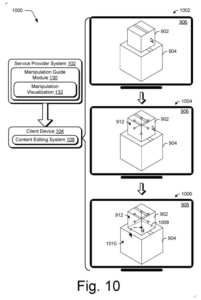 Patent drawing: Adobe Patents Automatic Helpers for Positioning 3D Objects Precisely Within Scenes
