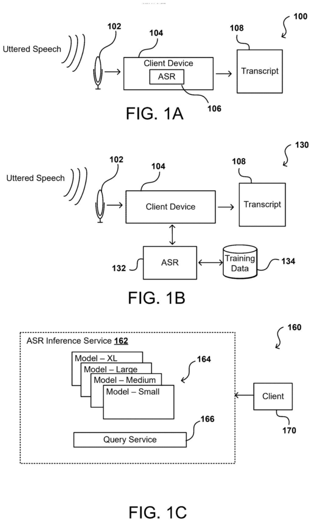 A client device processes uttered speech using Automatic Speech Recognition (ASR) to generate a text transcript. Drawing from patent filing US 2026/0290351 A1.