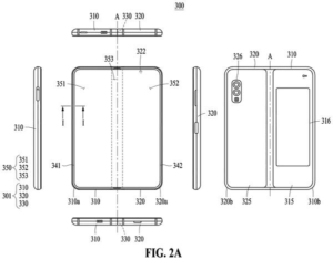 Patent drawing: Samsung Patents a Foldable Phone Antenna That Stays Active When the Phone Is Shut