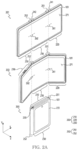 Patent drawing: Samsung Patents a Way to Turn a Foldable Phone's Metal Frame Into Its Own Antenna