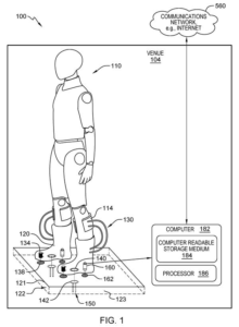 Patent drawing: IBM's New Patent Covers Keeping Human-Shaped Work Robots Charged Through the Floor